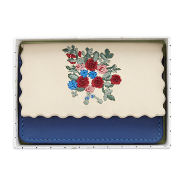 Carolyn Donnelly Eclectic Leather Embroidered Coin Purse